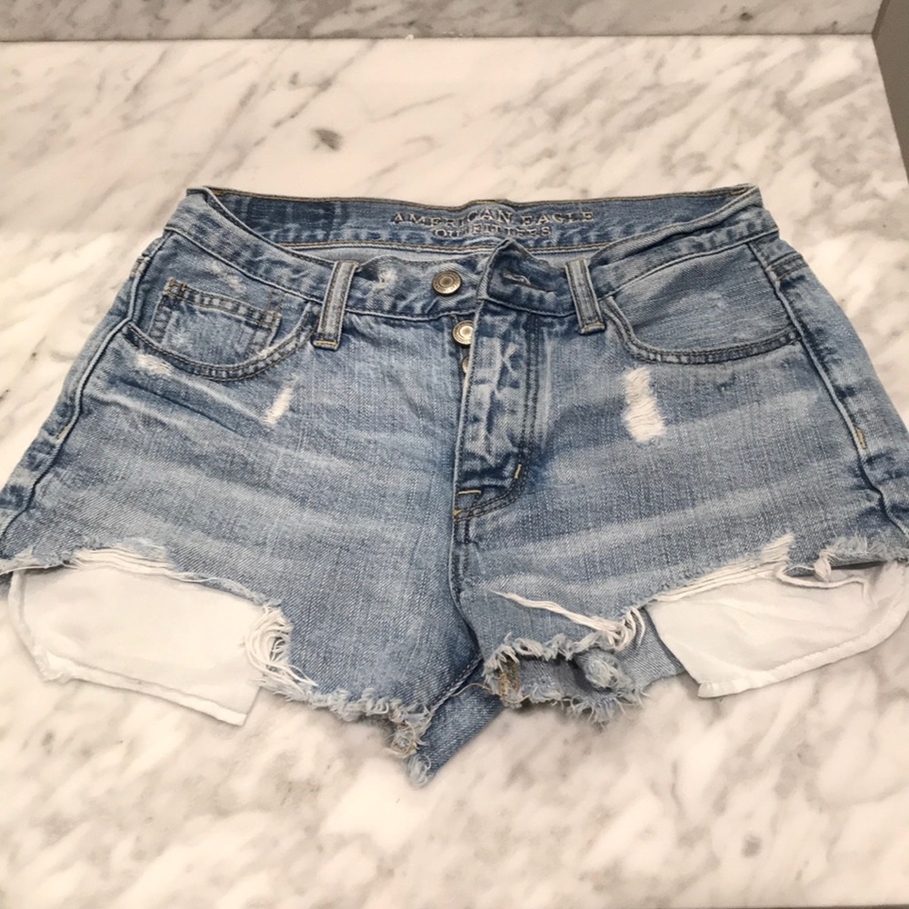 high waisted distressed denim short shorts